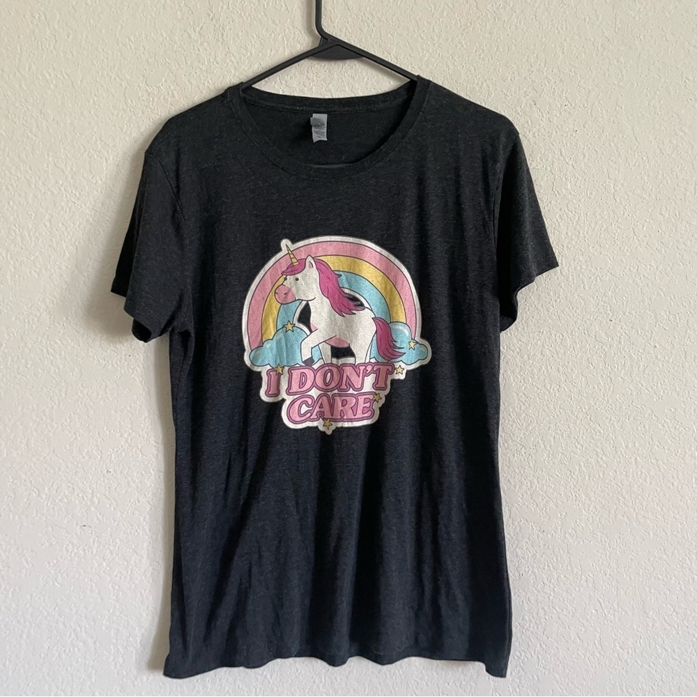 Next level woman’s unicorn graphic tee size XL i don’t care tee casual whimsical